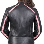 Hot Leathers JKL1022 Pink Striped Leather Jacket with Reflective Piping - Image 4
