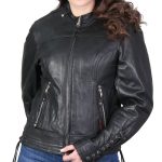 Hot Leathers JKL1025 Ladies Lace Up Sleeves Leather Jacket - Image 5