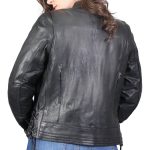 Hot Leathers JKL1025 Ladies Lace Up Sleeves Leather Jacket - Image 6