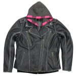 Hot Leathers JKL1033 Ladies Black Leather Jacket with Removable Hoodie - Image 14