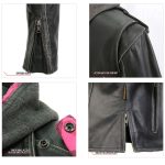 Hot Leathers JKL1033 Ladies Black Leather Jacket with Removable Hoodie - Image 7