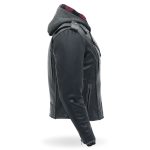 Hot Leathers JKL1033 Ladies Black Leather Jacket with Removable Hoodie - Image 9