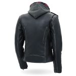 Hot Leathers JKL1033 Ladies Black Leather Jacket with Removable Hoodie - Image 10