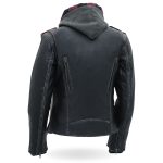 Hot Leathers JKL1033 Ladies Black Leather Jacket with Removable Hoodie - Image 13