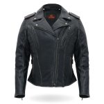 Hot Leathers JKL1033 Ladies Black Leather Jacket with Removable Hoodie - Image 11