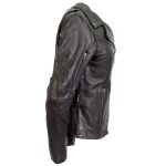 Hot Leathers JKL1034 Ladies Black Leather MC Jacket with Plaid Flannel Lining - Image 4