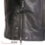 Hot Leathers JKL1034 Ladies Black Leather MC Jacket with Plaid Flannel Lining - Image 7