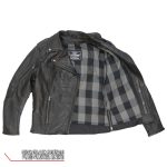 Hot Leathers JKL1034 Ladies Black Leather MC Jacket with Plaid Flannel Lining - Image 14