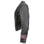 Hot Leathers JKL2001 Women’s Black ‘Embroidered Bling Rose Design’ Braided Motorcycle Leather Jacket - Image 4