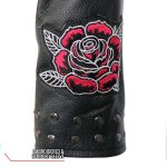 Hot Leathers JKL2001 Women’s Black ‘Embroidered Bling Rose Design’ Braided Motorcycle Leather Jacket - Image 6