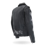Hot Leathers JKL2002 Women’s Black ‘Rose Embroidered’ Motorcycle Style Leather Jacket - Image 12