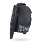 Hot Leathers JKL2002 Women’s Black ‘Rose Embroidered’ Motorcycle Style Leather Jacket - Image 13