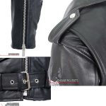 Hot Leathers JKL2002 Women’s Black ‘Rose Embroidered’ Motorcycle Style Leather Jacket - Image 4