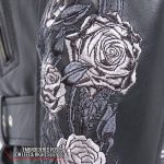 Hot Leathers JKL2002 Women’s Black ‘Rose Embroidered’ Motorcycle Style Leather Jacket - Image 6