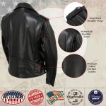 Hot Leathers JKL5004 USA Made Womens ‘The Flaunt’ Premium Black Classic Motorcycle Style Leather Jacket - Image 5