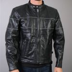 Hot Leathers JKM1004 Men’s Leather Vented Scooter Jacket with Reflective Piping - Image 2