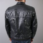 Hot Leathers JKM1004 Men’s Leather Vented Scooter Jacket with Reflective Piping - Image 4
