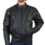 Hot Leathers JKM1005 Men’s Black Premium Leather Vented Motorcycle Biker Jacket