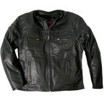 Hot Leathers JKM1011 Men’s Black Leather Vented Motorcycle Racer Jacket with Double Piping - Image 5