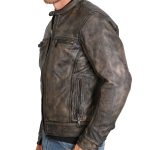 Hot Leathers JKM1019 Men’s Distressed Brown Leather Jacket with Inside Storage Pockets - Image 3