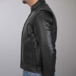 Hot Leathers JKM1021 Men’s Black Leather Vented Scooter Jacket with Conceal and Carry Pockets - Image 3