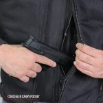Hot Leathers JKM1024 Men’s Black All Weather Armored Nylon Jacket with Concealed Carry Pocket - Image 5