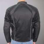Hot Leathers JKM1025 Men’s Black Armored  Nylon Mesh Jacket with Reflective Piping and Concealed Carry Pocket - Image 3