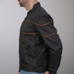 Hot Leathers JKM1026 Men’s Black Nylon Jacket with Orange Reflective Trim - Image 2