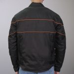 Hot Leathers JKM1026 Men’s Black Nylon Jacket with Orange Reflective Trim - Image 3