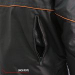 Hot Leathers JKM1026 Men’s Black Nylon Jacket with Orange Reflective Trim - Image 11