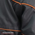 Hot Leathers JKM1026 Men’s Black Nylon Jacket with Orange Reflective Trim - Image 14