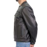 Hot Leathers JKM1028 Men’s Black Leather MC Jacket with Zip Out Lining - Image 9