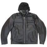 Hot Leathers JKM1030 Men’s Black ‘Carry and Conceal’ Leather Jacket with Flannel Lined Hood - Image 11
