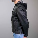 Hot Leathers JKM1030 Men’s Black ‘Carry and Conceal’ Leather Jacket with Flannel Lined Hood - Image 3