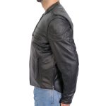 Hot Leathers JKM1032 Men’s Black ‘Skull Flag’ Printed Leather Jacket with Concealed Carry Pockets - Image 2