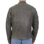 Hot Leathers JKM1033 Men’s Distress Grey ‘Café Racer’ Leather Jacket with Concealed Carry Pockets - Image 3
