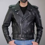 Hot Leathers JKM2001 Men’s Black ‘Skull And Crossbones’ Motorcycle Leather Jacket - Image 2