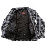 Hot Leathers JKM3002 Men’s Black and White Flannel Motorcycle Shirt-Jacket w/ CE Armor Protection - Image 7