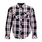Hot Leathers JKM3001 Men’s Red and White Flannel Motorcycle Shirt-Jacket w/ CE Armor Protection