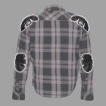 Hot Leathers JKM3001 Men’s Red and White Flannel Motorcycle Shirt-Jacket w/ CE Armor Protection - Image 2