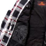 Hot Leathers JKM3001 Men’s Red and White Flannel Motorcycle Shirt-Jacket w/ CE Armor Protection - Image 9