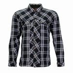Hot Leathers JKM3002 Men’s Black and White Flannel Motorcycle Shirt-Jacket w/ CE Armor Protection