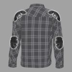 Hot Leathers JKM3002 Men’s Black and White Flannel Motorcycle Shirt-Jacket w/ CE Armor Protection - Image 2