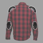 Hot Leathers JKM3003 Men’s Red and Black Armored Flannel Motorcycle Shirt-Jacket w/ CE Armor Protection - Image 2