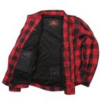Hot Leathers JKM3003 Men’s Red and Black Armored Flannel Motorcycle Shirt-Jacket w/ CE Armor Protection - Image 5