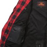Hot Leathers JKM3003 Men’s Red and Black Armored Flannel Motorcycle Shirt-Jacket w/ CE Armor Protection - Image 12