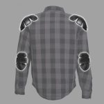 Hot Leathers JKM3004 Men’s Grey and Black Armored Flannel Motorcycle Shirt-Jacket w/ CE Armor Protection - Image 2