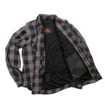 Hot Leathers JKM3004 Men’s Grey and Black Armored Flannel Motorcycle Shirt-Jacket w/ CE Armor Protection - Image 5
