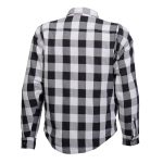 Hot Leathers JKM3005 Men’s White and Black Armored Flannel Motorcycle Shirt-Jacket w/ CE Armor Protection - Image 13