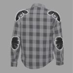 Hot Leathers JKM3005 Men’s White and Black Armored Flannel Motorcycle Shirt-Jacket w/ CE Armor Protection - Image 2